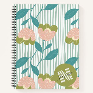 Carnet Jolie élégante aquarelle fleurie verdure chic