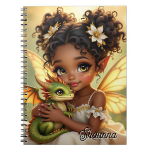 Carnet Jolie Fille Fée Anime et Dragon Chibi