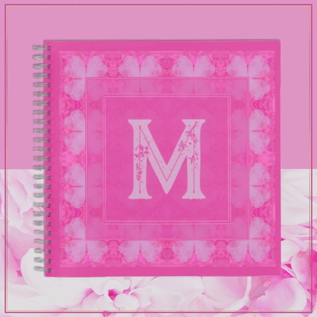 Carnet Jolie fille jolie Parties scintillant rose Monogra (Créateur téléchargé)