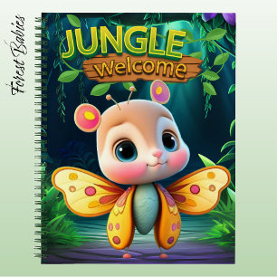 Carnet Jolie fille papillon jungle bienvenue faune amusan