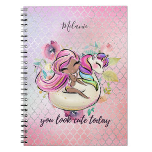 Carnet Jolie fille, tu as l'air mou aujourd'hui Unicorn r