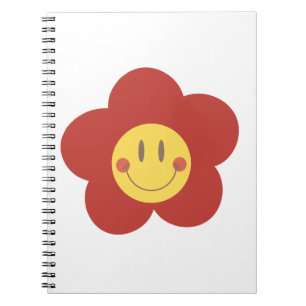 Carnet Jolie fleur souriante Rétro esthétique Visage heur