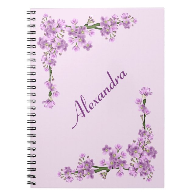 Carnet Jolie floraison de cerisiers roses (Devant)