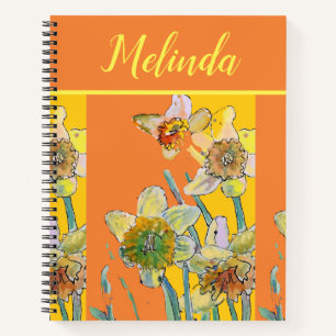 Carnet Jolie Floral Pastel Daffodique Fleur Aquarelle Non