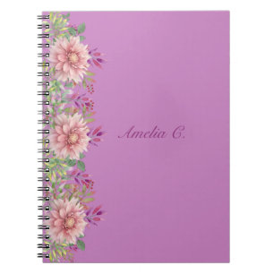Carnet Jolie lavande et rose pastel Aquarelle Florale