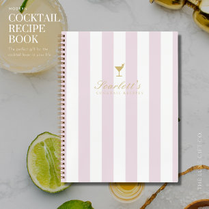 Carnet Jolie Lilac et Gold Stripe Blank Cocktail Recette