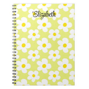 Carnet Jolie marguerite rétro daisies girly journalisatio