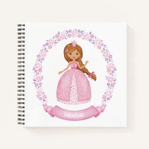 Carnet Jolie princesse florale rose