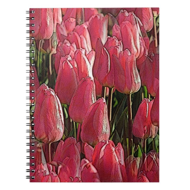 Carnet Jolie tulipe rose (Devant)