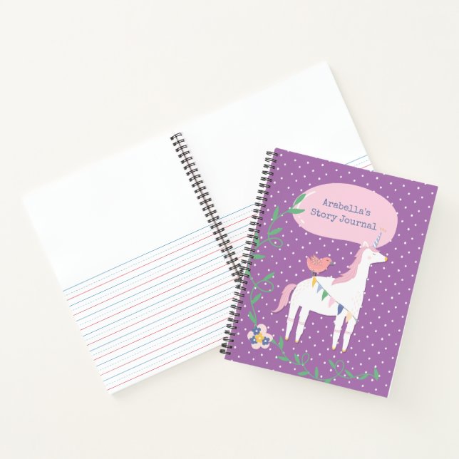 Carnet Jolie Violet Unicorn Girl's Write & Draw Story (Intérieur)