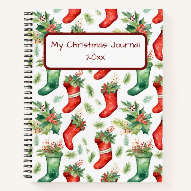 Carnet Jolies couches d'aquarelle rouge et verte (Devant)