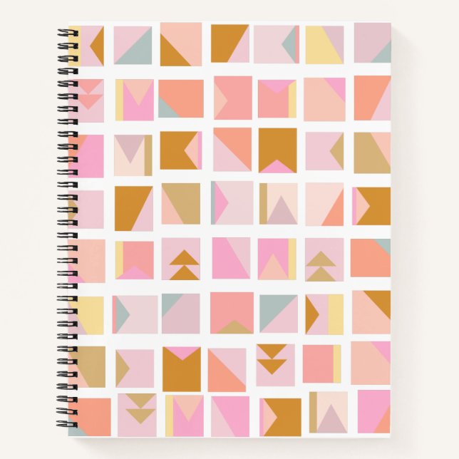 Carnet Jolies couleurs pastel Design géométrique moderne (Devant)