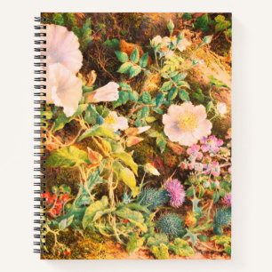 Carnet Jolies fleurs de pétunias vintage peinture florale