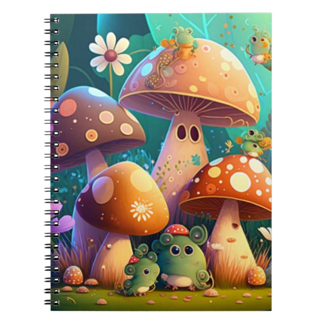Carnet Jolis champignons mignons pour la chambre d'enfant (Devant)