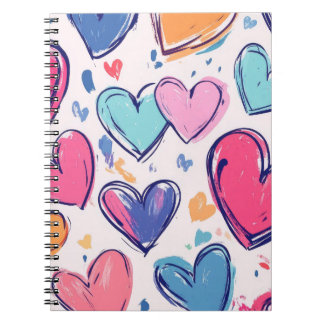 Carnet Jolis cœurs d'amour pastel pour la Saint-Valentin