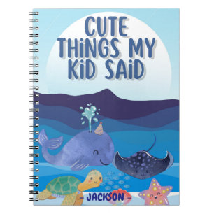 Carnet Jolis poissons bleus de mer Choses que mon enfant