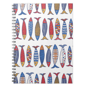 Carnet Jolis poissons. Fond pour enfants. Motif sans cout