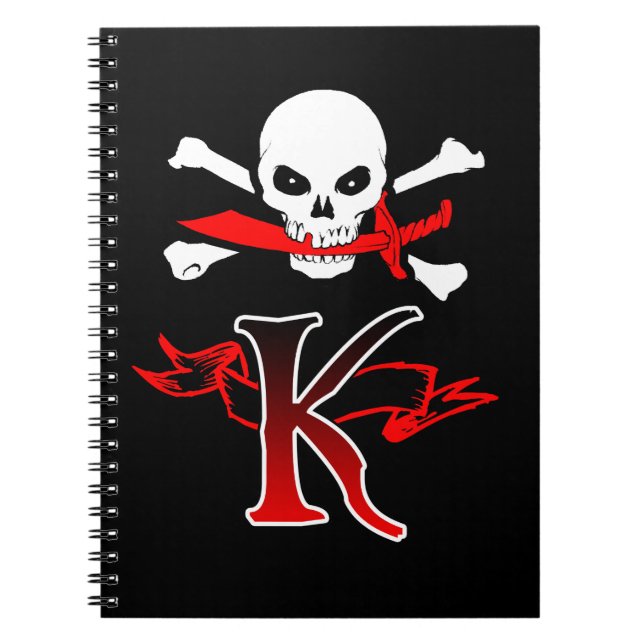 Carnet Jolly roger K Monogramme initial (Devant)