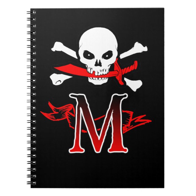 Carnet Jolly roger M Monogramme initial (Devant)