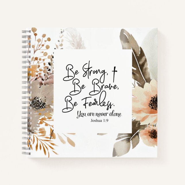 Carnet Joshua 1 9 Soyez fort Soyez brave Bible Verse (Devant)