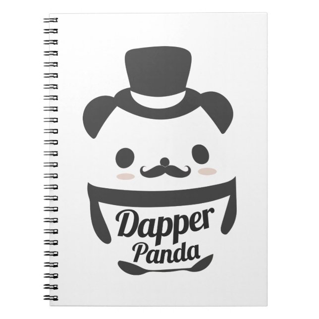 Carnet Jote Dapper Panda Porté Chapeau Haut (Devant)