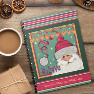Carnet Jote Pink Père Noël Croyez la liste de souhaits de
