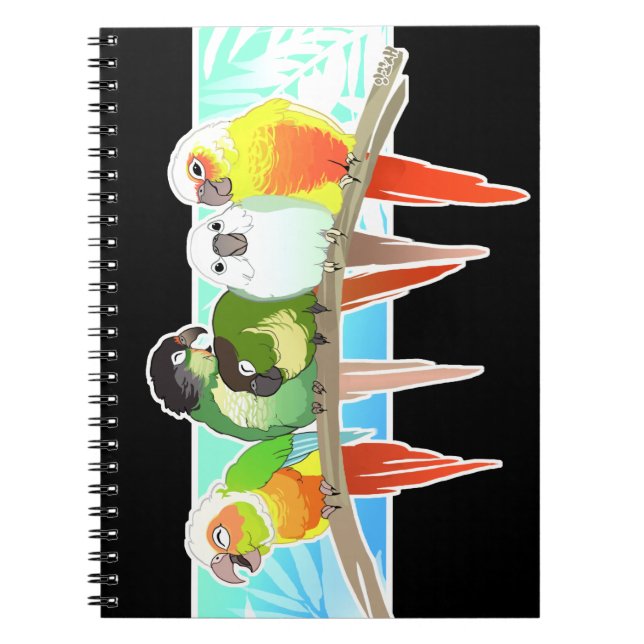 Carnet Joue verte Conures (Devant)