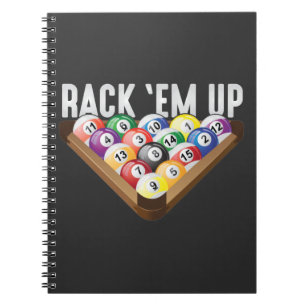 Carnet Joueur de billard Rack em Up Huit Ball Pool