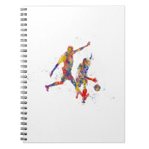 Carnet Joueur de football en aquarelle