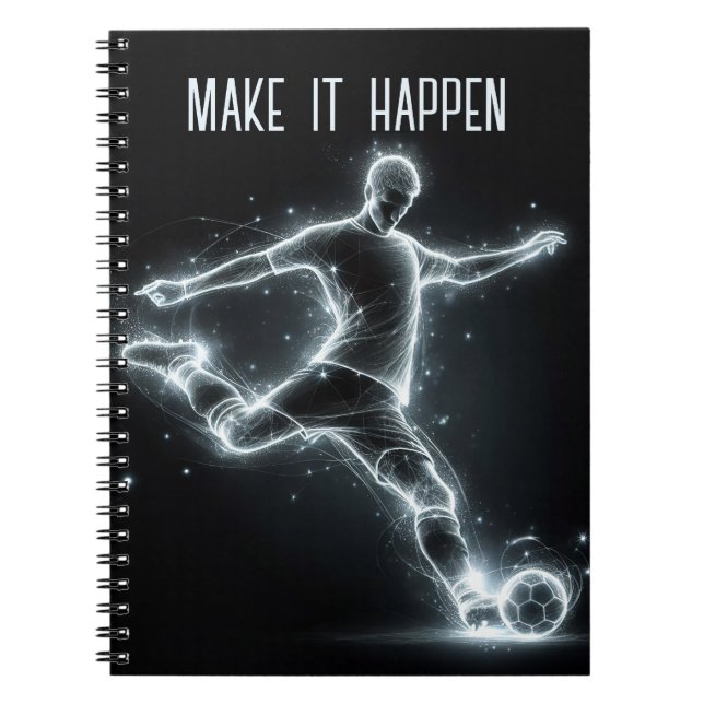Carnet Joueur De Football Néon Avec Citation (Devant)