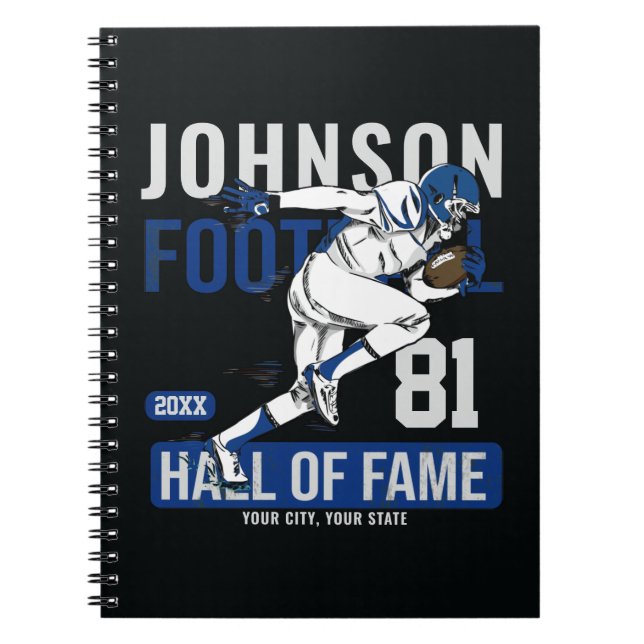 Carnet JOUEUR DE Football Personnalisé Équipe NUMBER Spor (Devant)