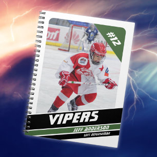 Carnet Joueur De Hockey Gardez Le Vigoureux Blanc Vert