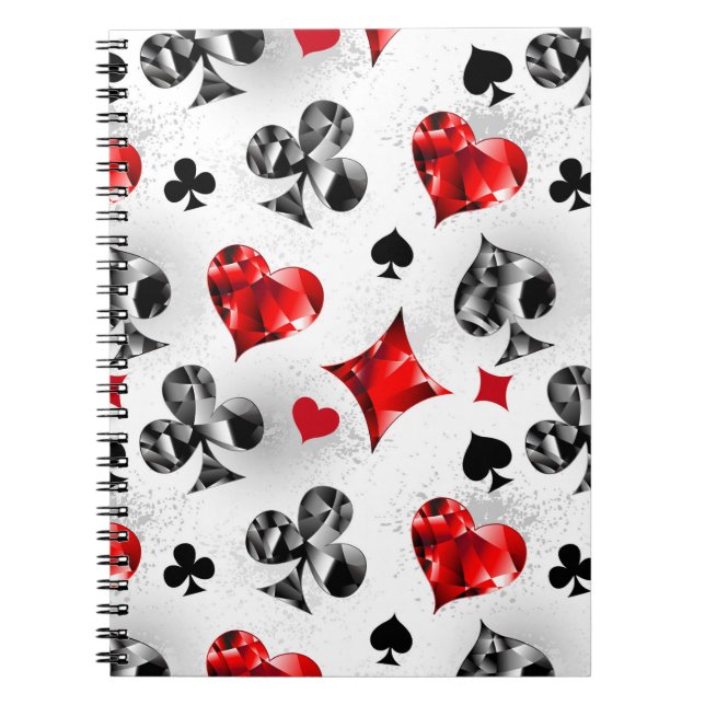 Carnet Joueur de poker Joueur de cartes de jouer costumes (Devant)