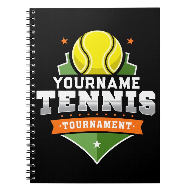 Carnet Joueur de tennis personnalisé NOM Tournoi de Varsi (Devant)