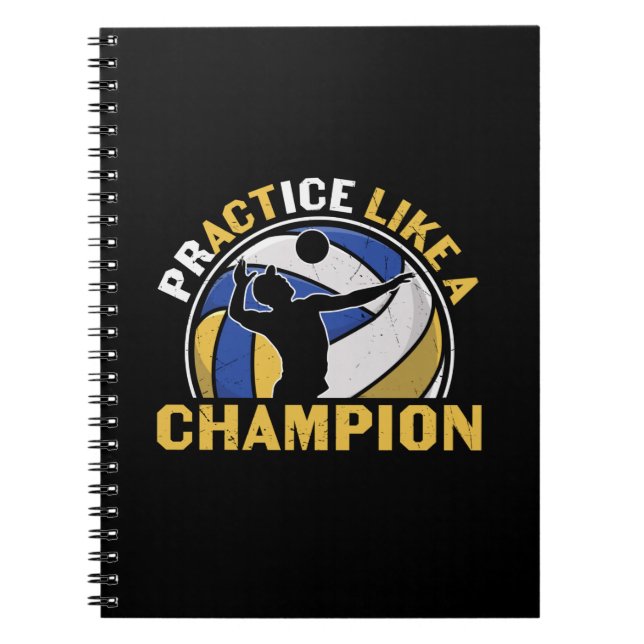 Carnet Joueur de volley-ball | Pratiquer Comme Un Champio (Devant)