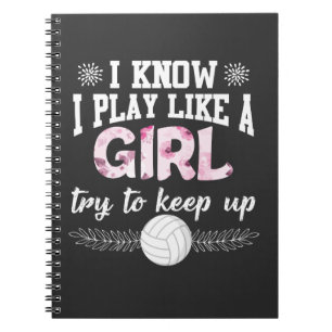 Carnet Joueuse De Beach Volley-Ball Jouant Comme Une Fill