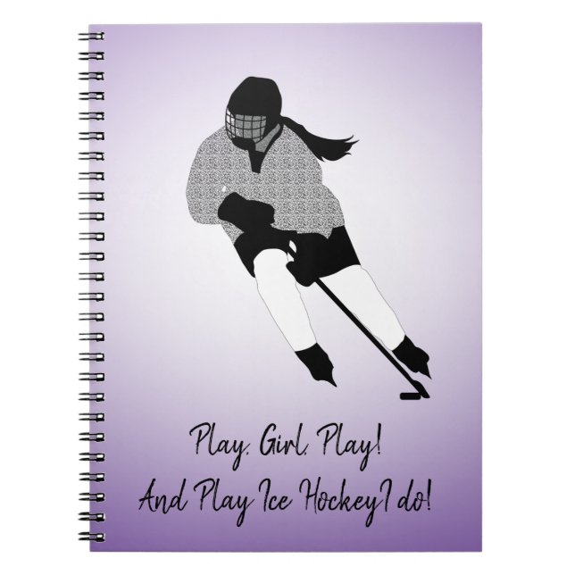 Carnet Joueuse de hockey sur glace (Devant)