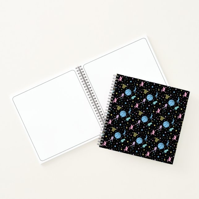 Carnet Joueuses de basket-ball - Motif d'étoiles (Intérieur)