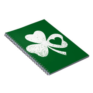 Carnet Jour de la Saint-Patrick vert Shamrock du cœur de 