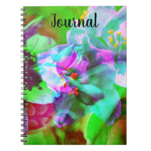 Carnet Journal Abstrait Fleurs Turquoise