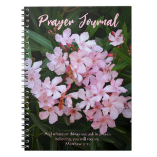Carnet Journal de prière de fleurs roses