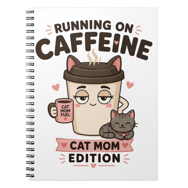 Carnet Journal Maman Chat Drôle Fonctionnant à la  (Devant)