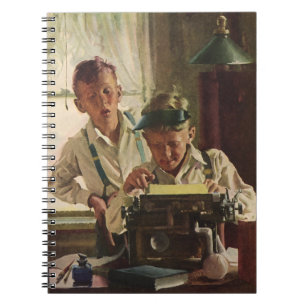 Carnet Journalistes de journaux anciens, machine à écrire