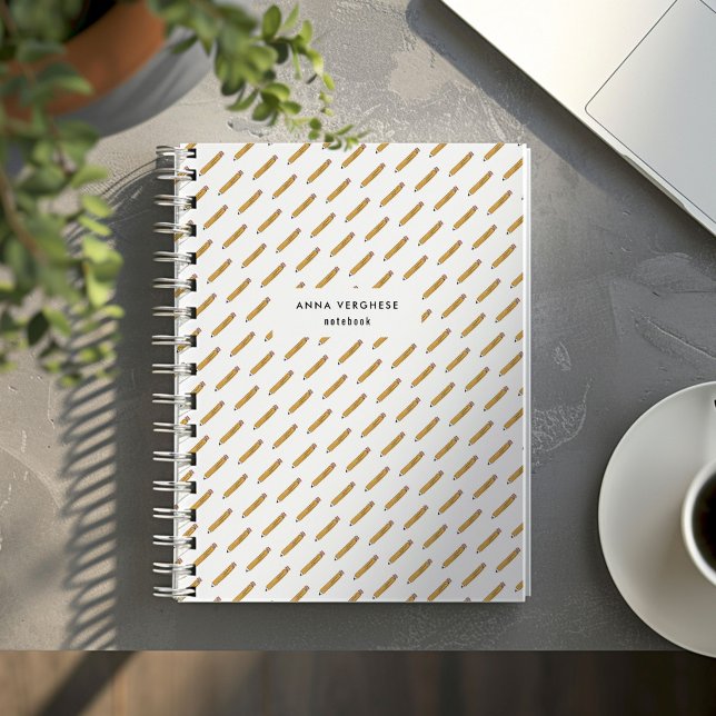 Carnet Journée des enseignants en crayon (Hand-drawn No. 2 pencils personalized notebook journal.)
