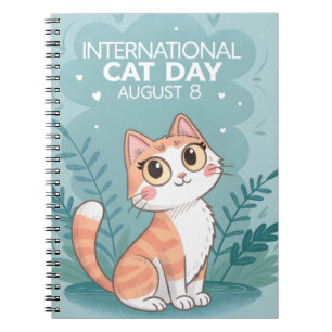 Carnet Journée internationale du chat, mignon, artistique