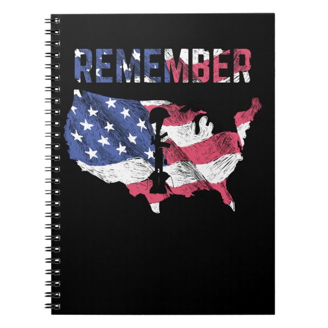 Carnet Jours commémoratifs Drapeau Fière Amérique Souvene (Devant)