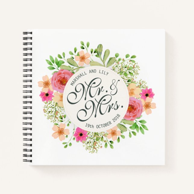 Carnet Jovely Mr et Mrs Floral Mariage Guestbook (Devant)