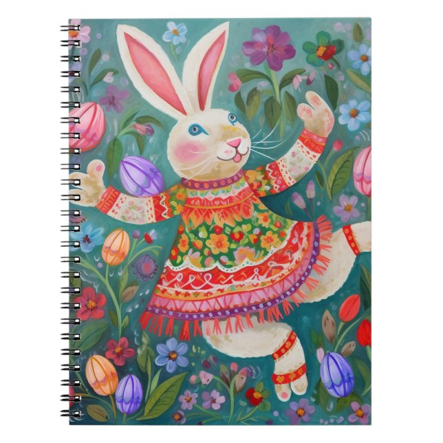 Carnet Joyeuse Danse Bunny de Pâques (Devant)