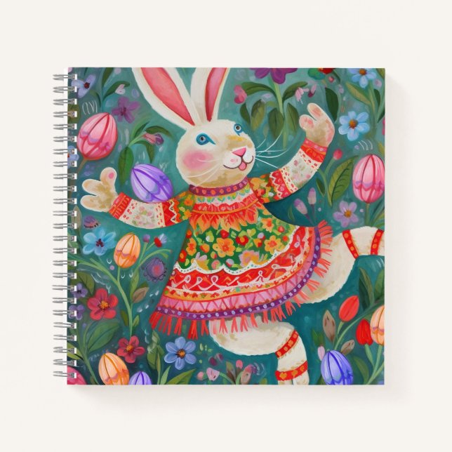 Carnet Joyeuse Danse Bunny de Pâques (Devant)