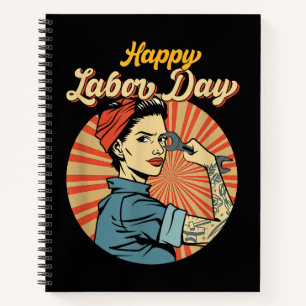 Carnet Joyeuse Fille de la Fête du Travail Forte Mouvemen